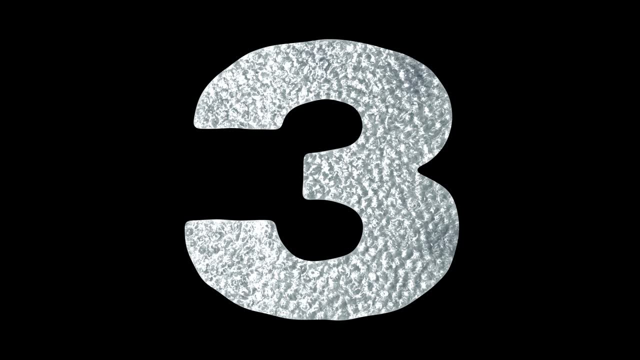 Number 3 - Animated Ice Water Numbers Concept
