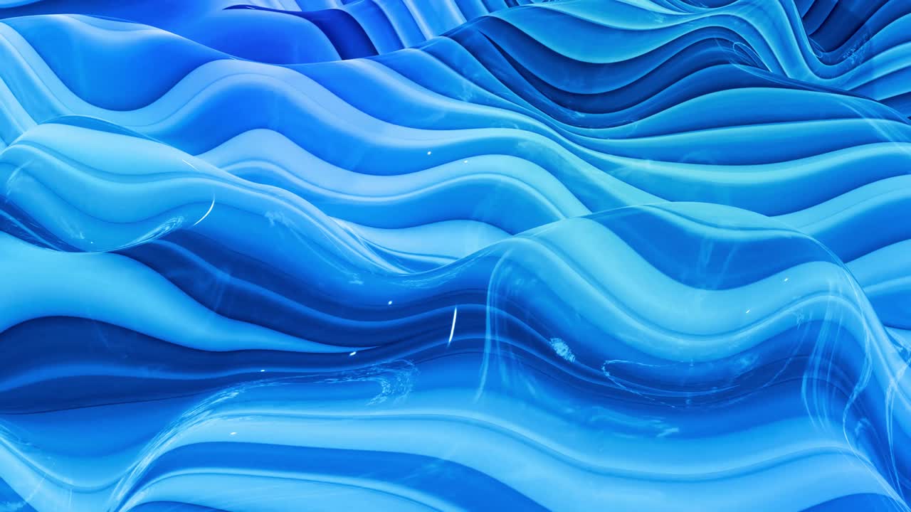 반이는 반이는 표면에 파란색 패턴을 가진 물결 모양의 추상적인 액체 배경; 포일 또는 반이는 유리 표면과 같은 점성 파란 액체; 아름다운 창의적인 축제 배경; 간단한 밝은 bg.