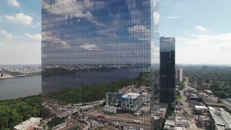 reflective glass condos, huge residential towers in fort lee, nj