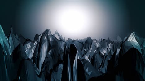 low poly mountains landscape