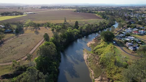 rural landscape on the banks of richmond river in lismore city, nsw, australia
