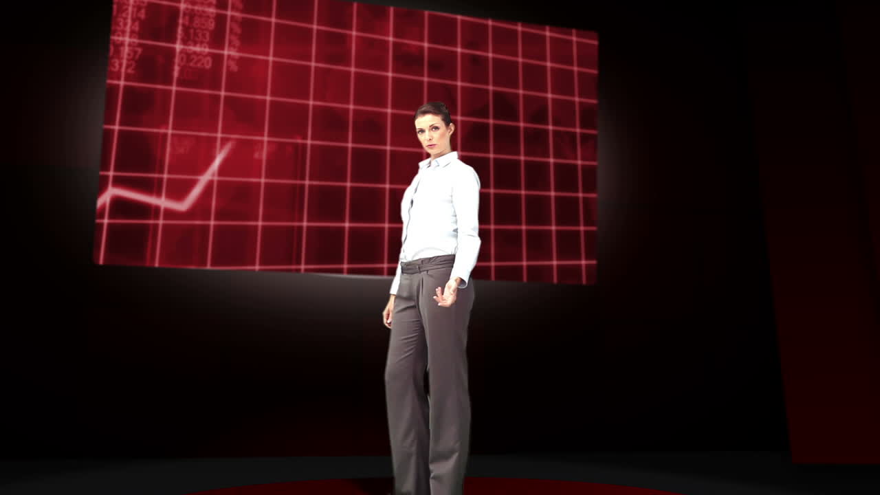 프레젠테이션을 하는 사업가