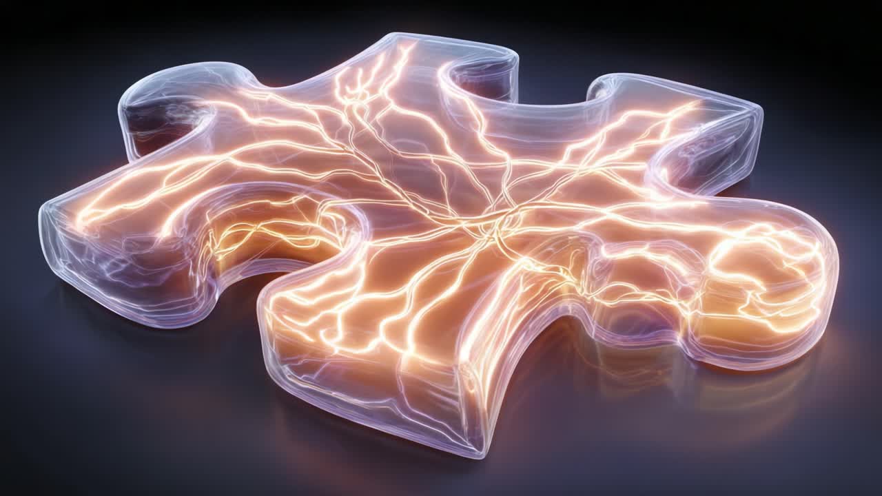 A Glowing Puzzle Piece with Intricate Electric Patterns: Exploring the Fusion of Art and Technology in Contemporary Design