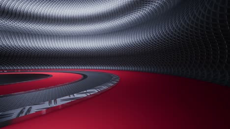 red round platform, product show. 3d animation