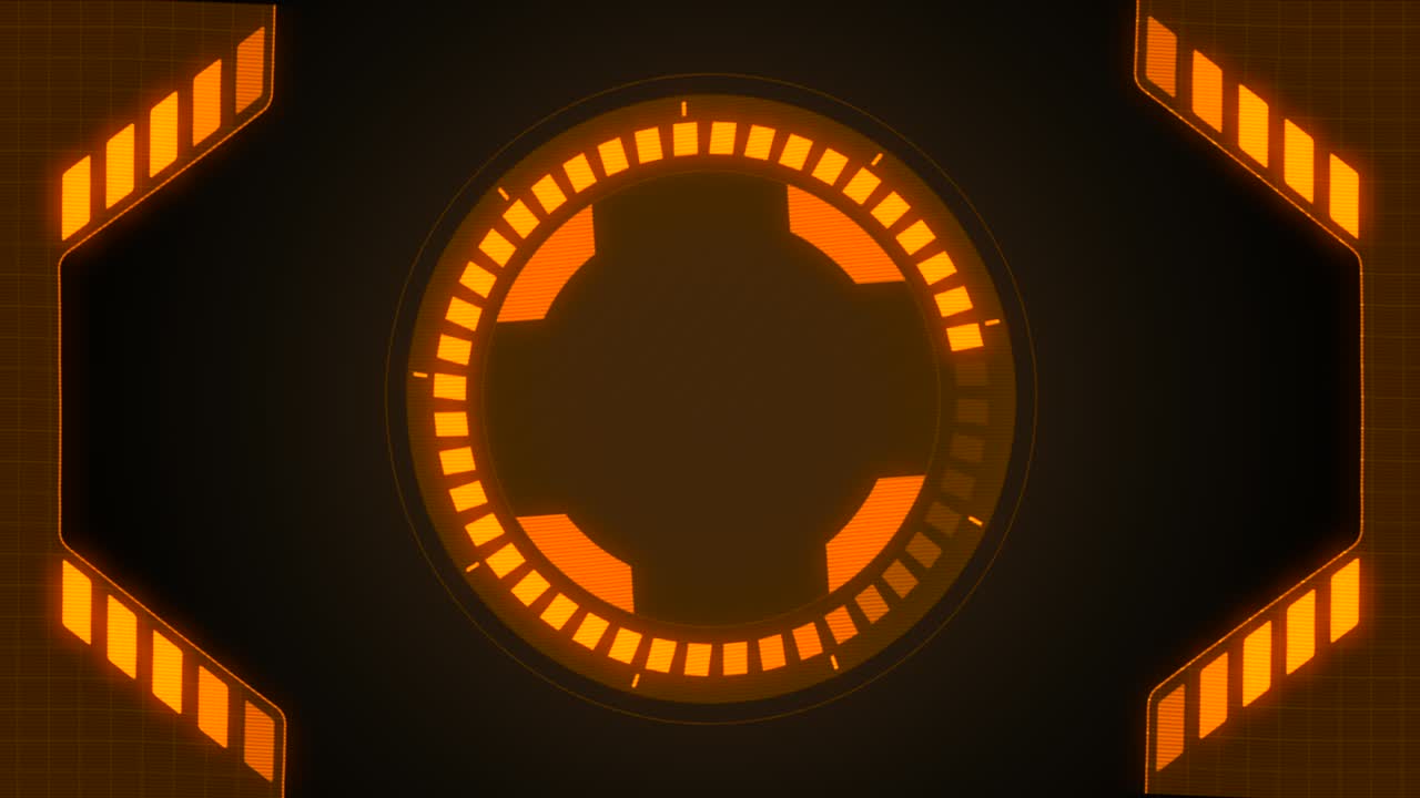 Neon yellow futuristic screen with glowing shapes