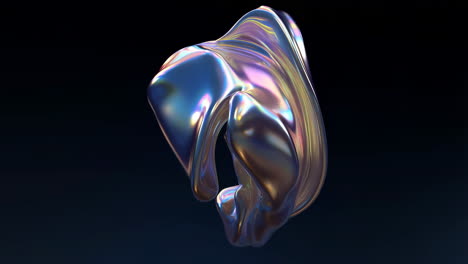 abstract iridescent metallic fluid shape