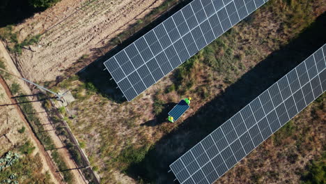 drone, engineering or people with solar panels