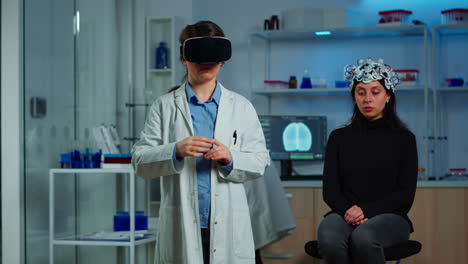 Laboratory-doctor-experiencing-virtual-reality-in-neurological-lab