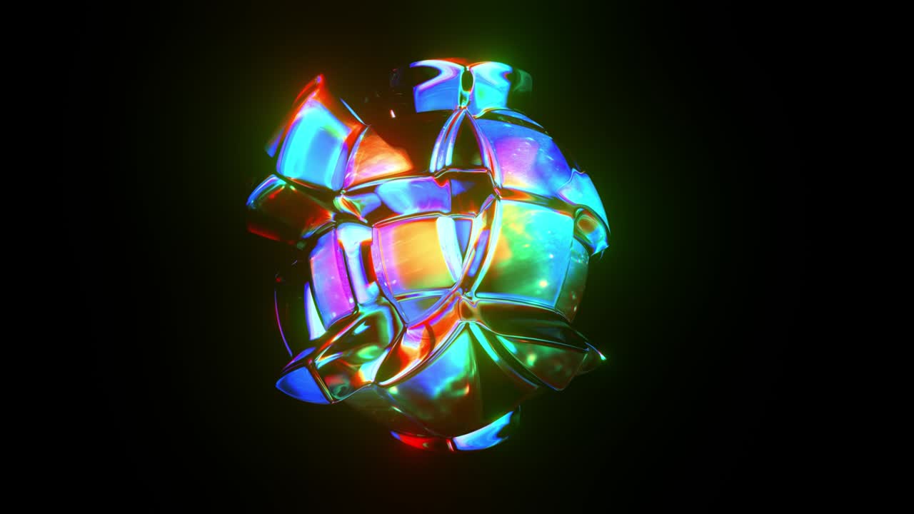 액체 반사 유리 모양 추상 루프 애니메이션