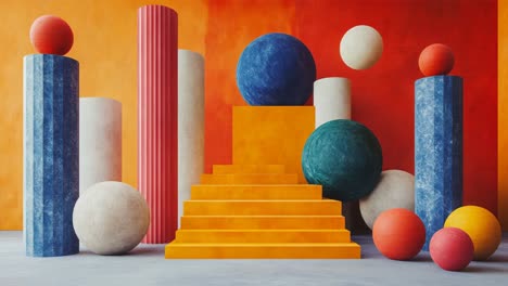Colorful Geometric Abstract Display