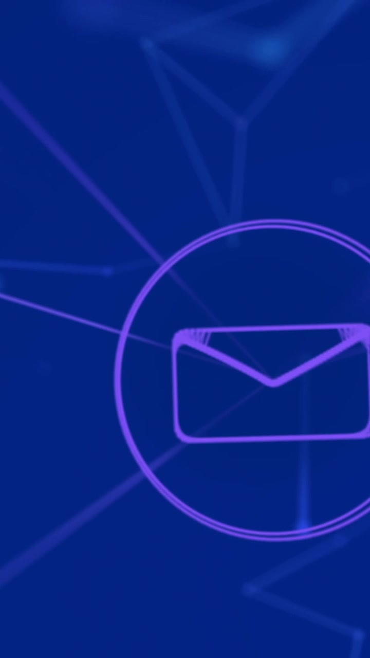 Network of digital icons against blue background