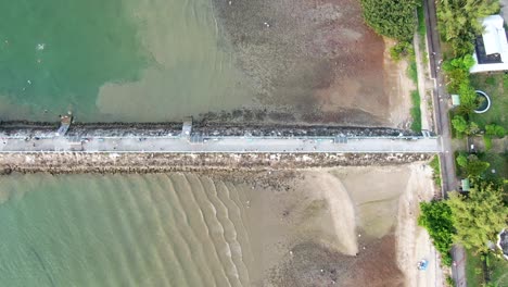 Hong-Kong-Wu-Kai-Sha-Pebbles-Beach-Pier,-Luftaufnahme