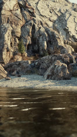 serene coastal cliffside with calm water