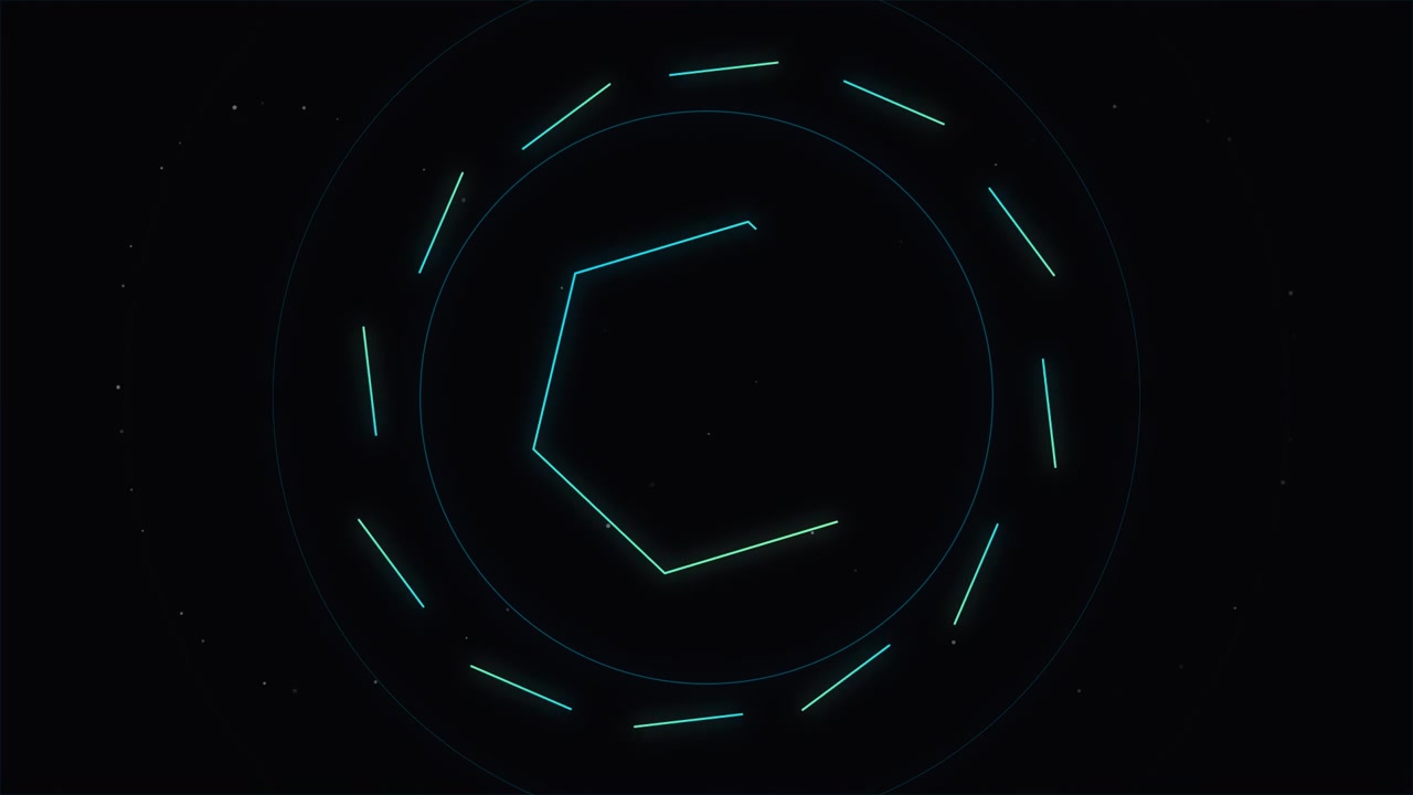 Abstract Neon Geometric Shape Animation on Dark Background