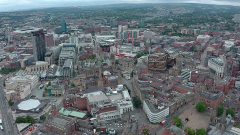 Establecimiento-De-Disparos-De-Drones-Hacia-El-Centro-Sur-De-La-Ciudad-De-Sheffield,-Reino-Unido