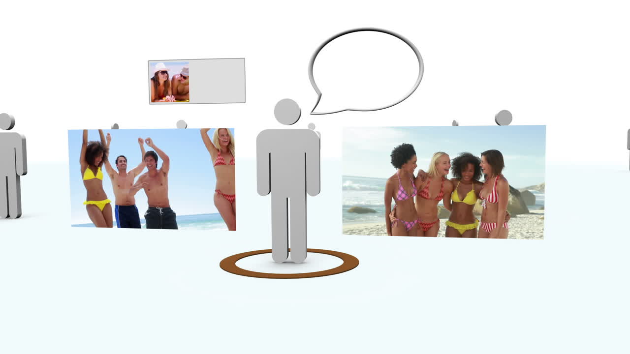 해변에서 휴가를 즐기는 사람들의 비디오