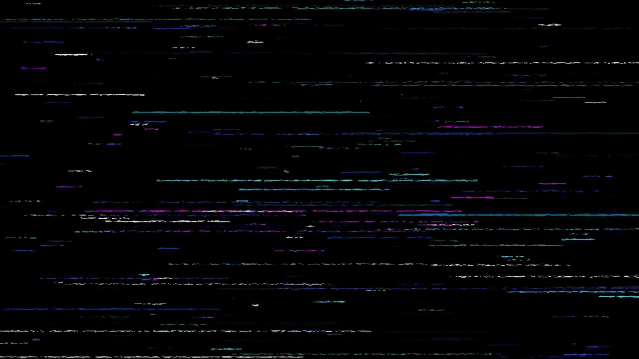 Effetto Glitch Digitale con Linee Orizzontali su Sfondo Nero
