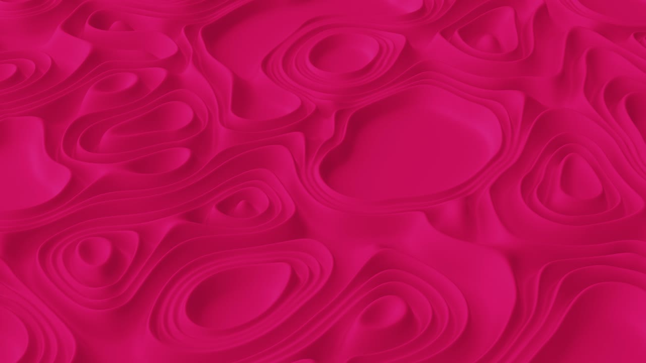Abstrakter minimalistischer Hintergrund mit rosa Rauschwellenfeld. Detaillierte verschobene Oberfläche. Moderne Hintergrundvorlage für Dokumente, Berichte und Präsentationen. Sci-Fi Futuristisch. 3D-Loop-Animation