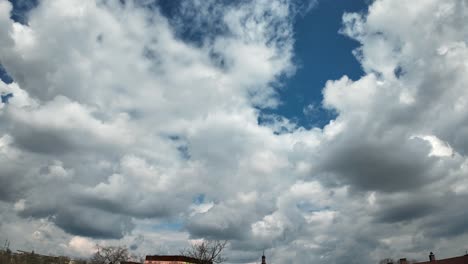 timelapse with clouds in the blue sky