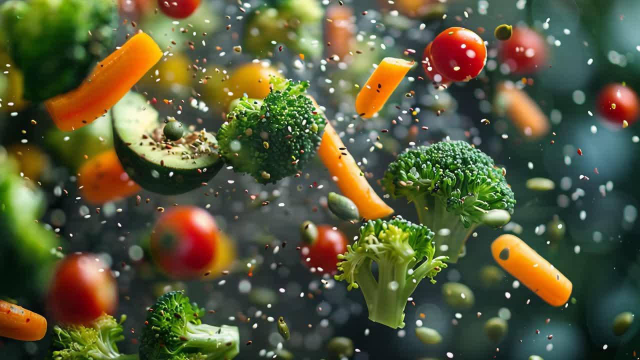 Flying Fresh Vegetables