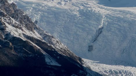 glaciers carve out a deep valley in the andes mountains patagonia