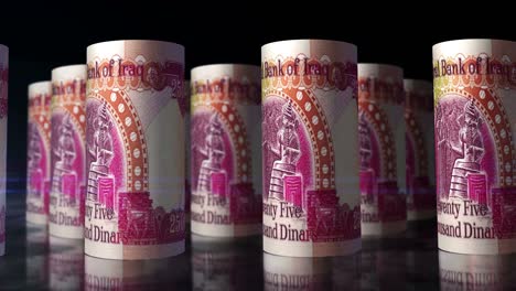 iraq dinar money banknotes rolls seamless loop