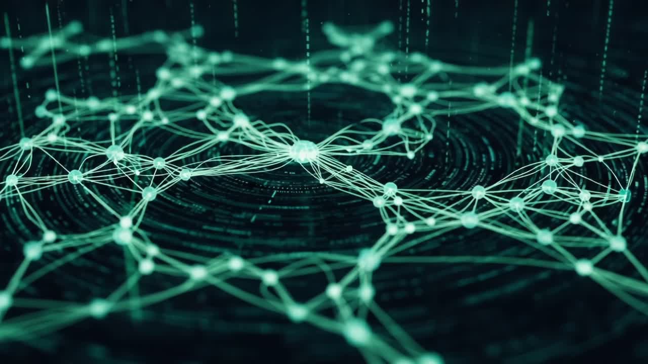 Dynamic Visualization of Data Connections and Network Structures Representing Complex Interactions in a Futuristic Digital Space