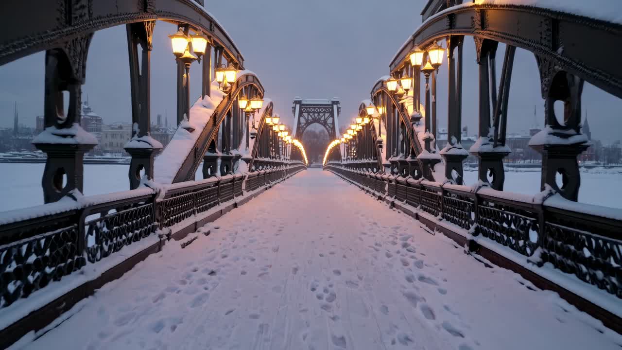 Snowy Bridge in Winter