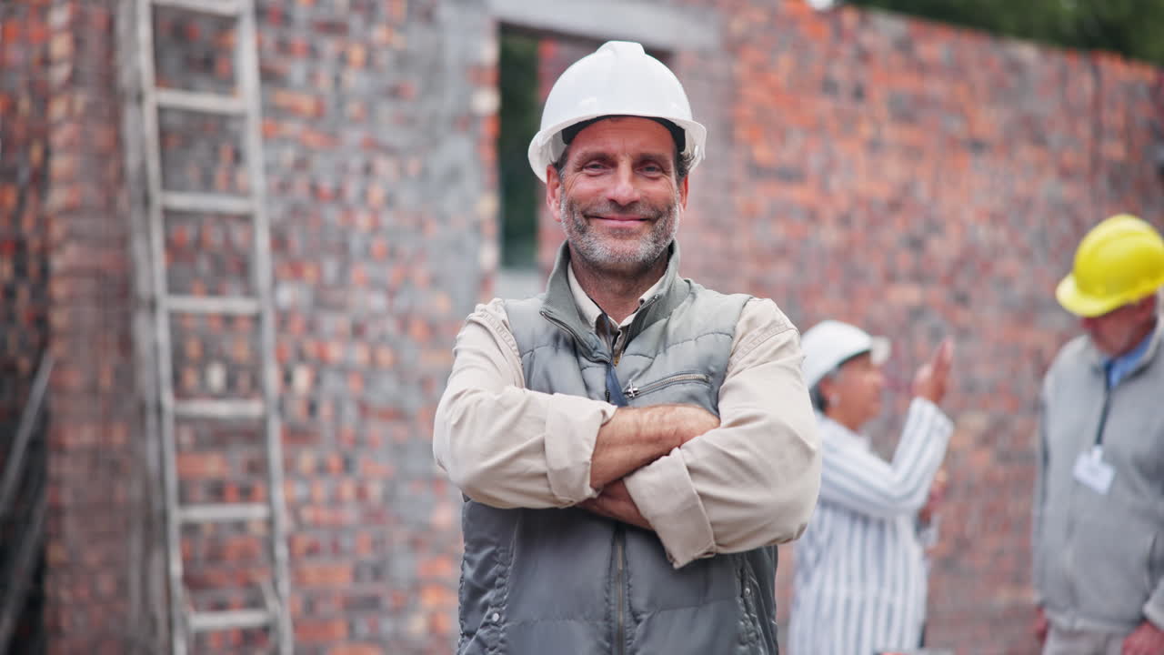 trabajadores de la construcción en un sitio en construcción
