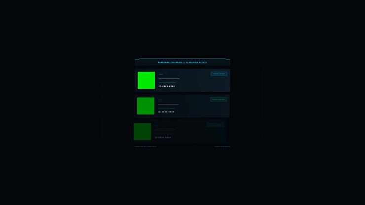 Futuristic Digital Personnel Database Interface Loading Data