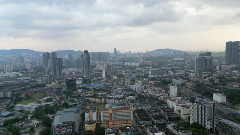 southern kuala lumpur city on a cloudy day tracking in