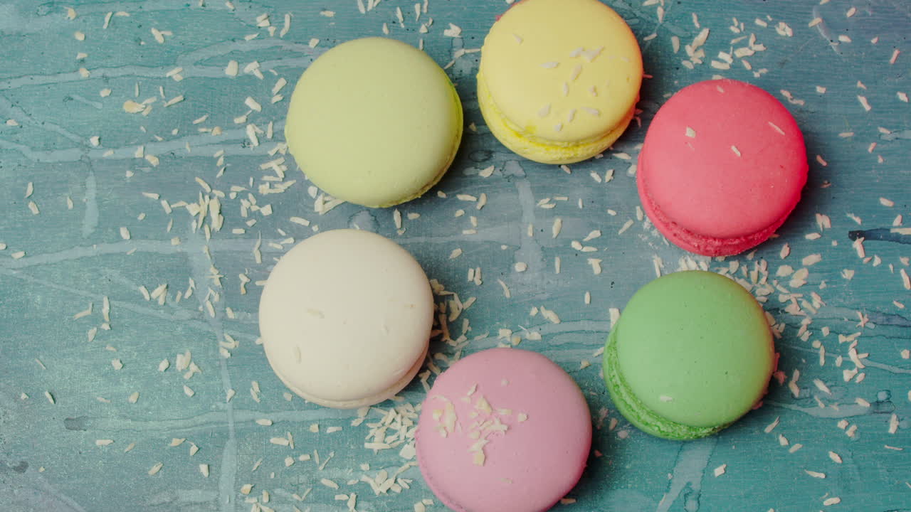 Colorful Macarons with Coconut