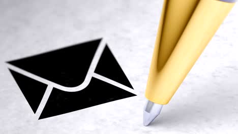 letter icon on the page. looping footage has 4k resolution.