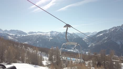 panoramic view of italian alps from a chairlift