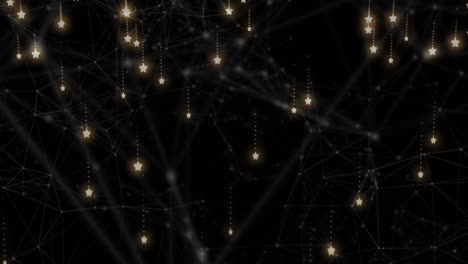 animación de estrellas a través de una red de conexiones