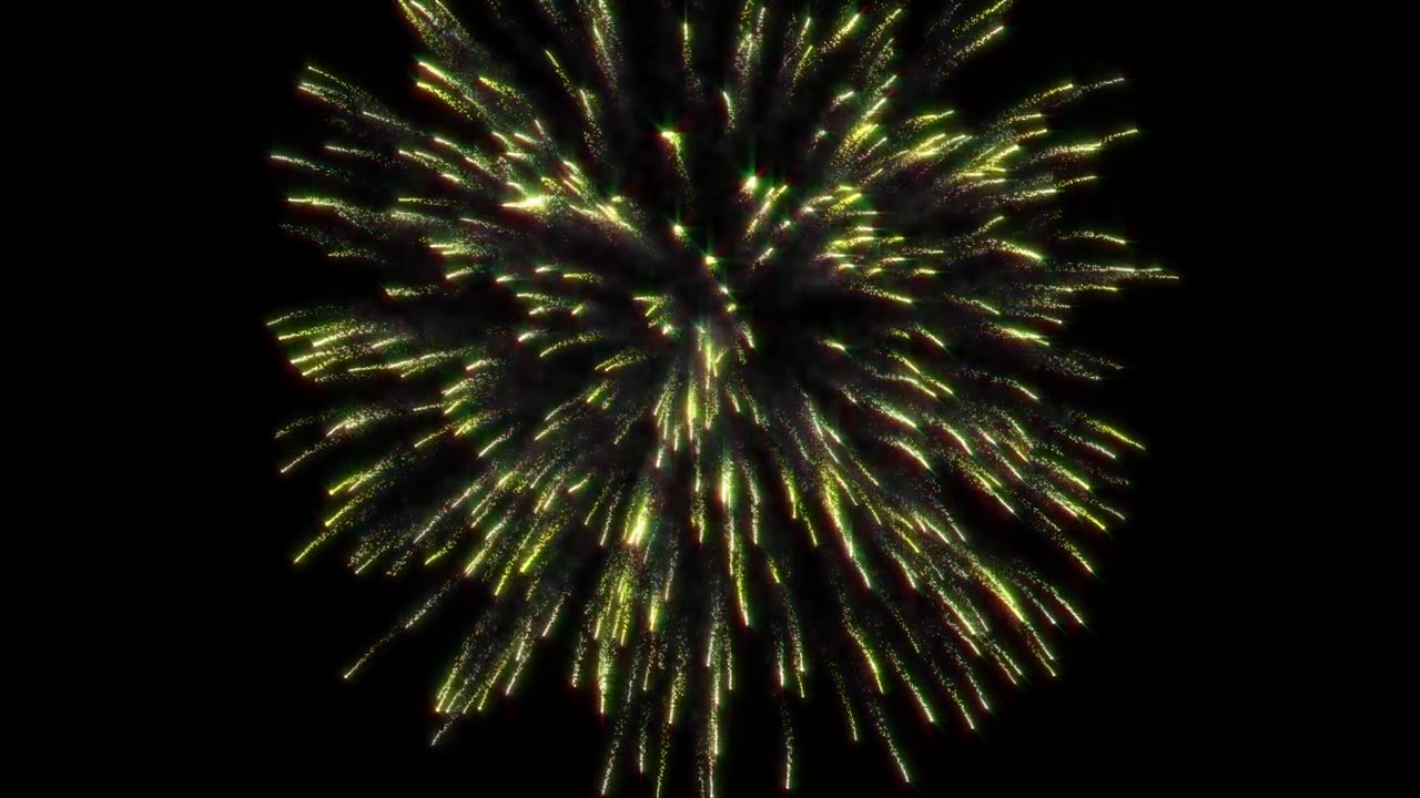 Singe Larger Fireworks Explosion on black background