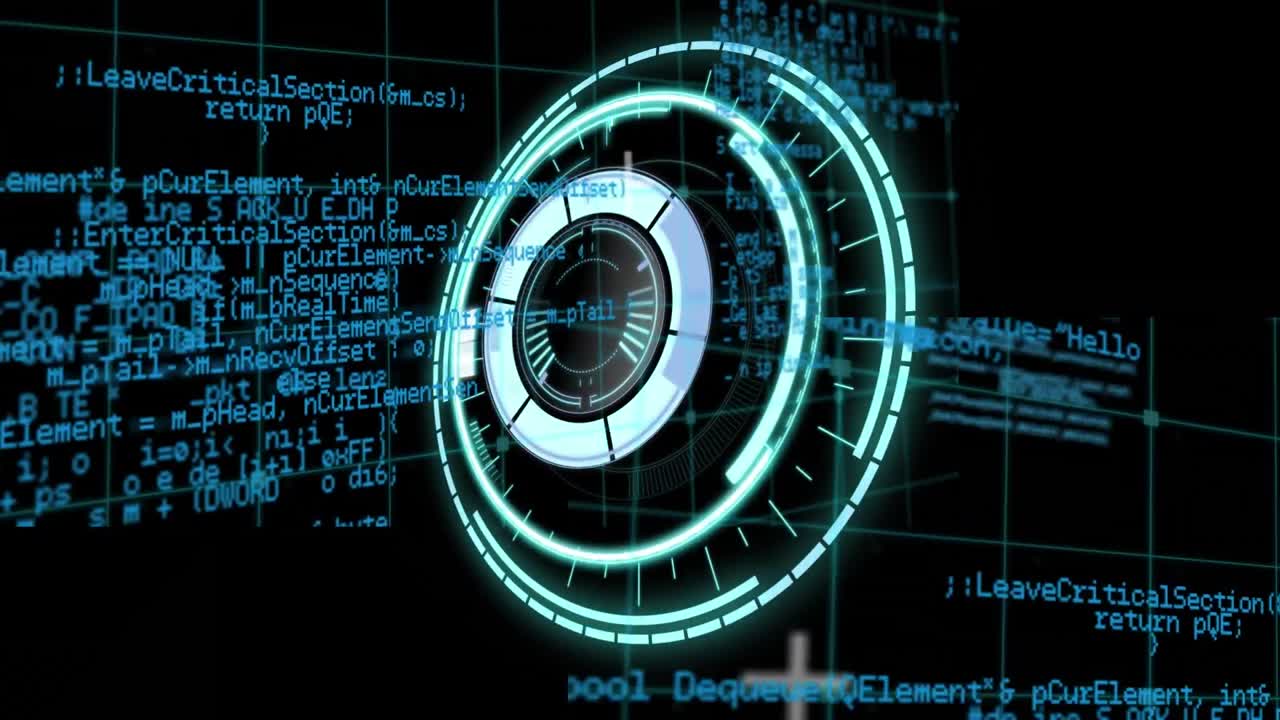 animación de cerradura de caja fuerte giratoria sobre el procesamiento de datos sobre fondo negro