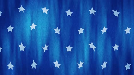 animation of white stars flickering on blue background on seamless loop