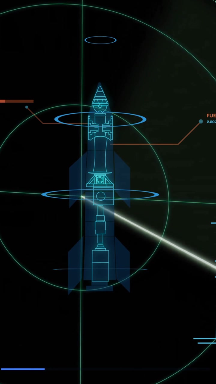 Displaying spaceship acceleration and fuel energy indicators on futuristic radar animation