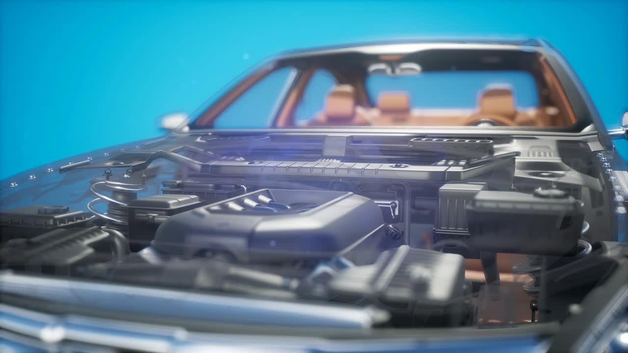 자세한 자동차 엔진 및 다른 부품