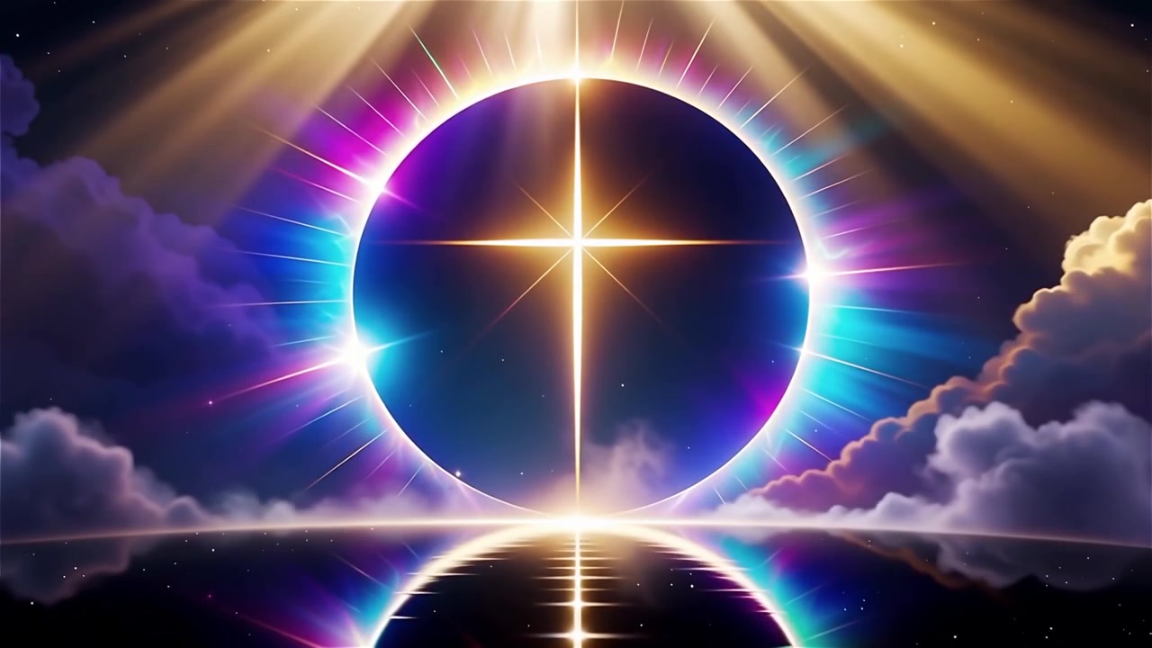 Christian Cross Heavenly Light Worship Background