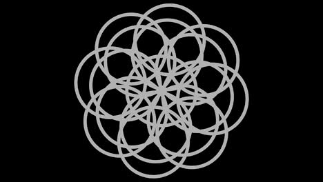 graphic object in black and white with stroboscopic and hypnotic effect, which rotates clockwise decreasing the size from full screen to disappearing in the center, in 16: 9 video format