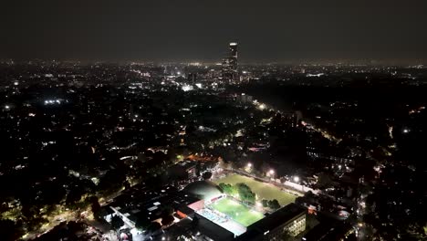 aerial view of mexico city streets at night