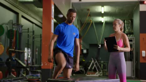 man exercising in a gym