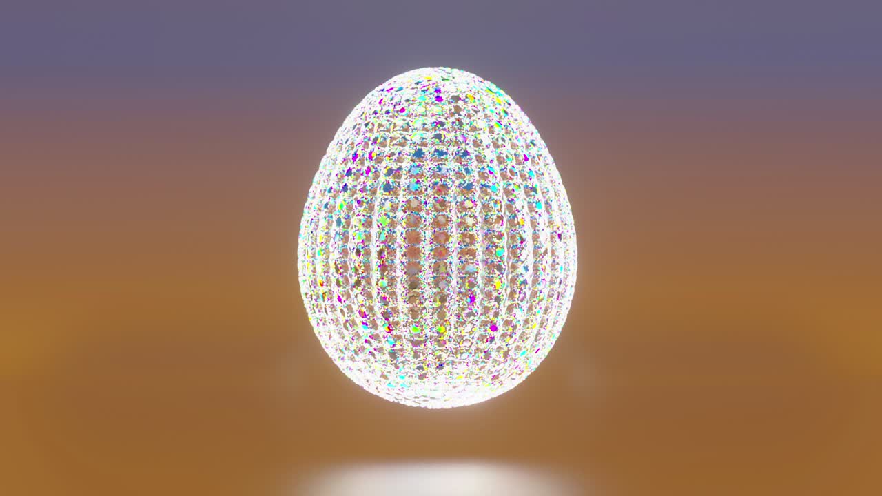 алмазное яйцо, вращающееся на ярком фоне. счастливой пасхи 3d рендеринг яйца.