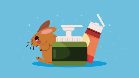 rabbit and cosmetics cruelty free animation