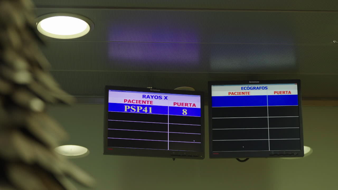 Hospital Waiting Area with Display Monitors