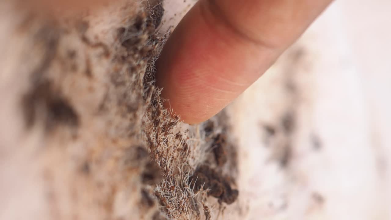 Mold on wall being touched