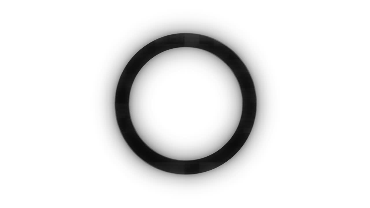 forma de círculo en el estilo de glitch distorsionado.