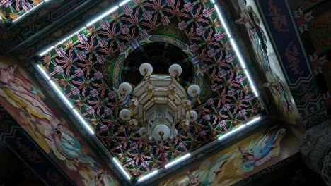 the designs and ornamental features of the inside of kek lok si temple, penang